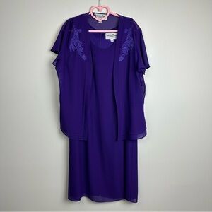 Another Thyme Purple Dress with Embroidery 2 piece set Formal Size 16